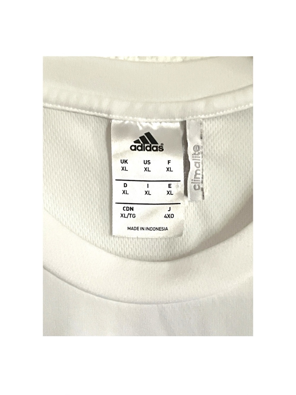 adidas Vintage Bright White Soccer Jersey w Iconic 3 Stripe Shoulder Accents - Picture 4 of 8